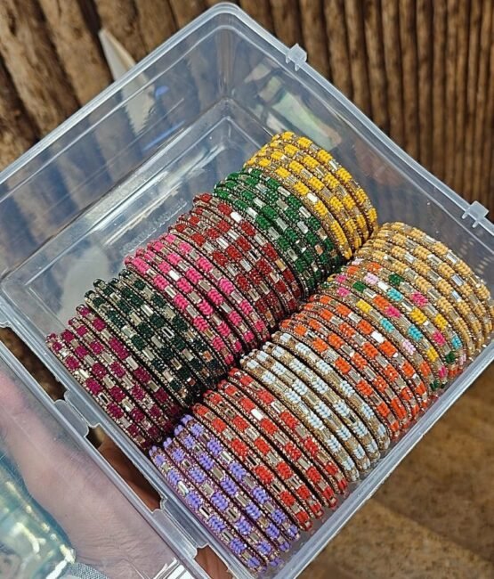 ✨ CLASSIC STONE GLASS BANGLES COMBO ✨