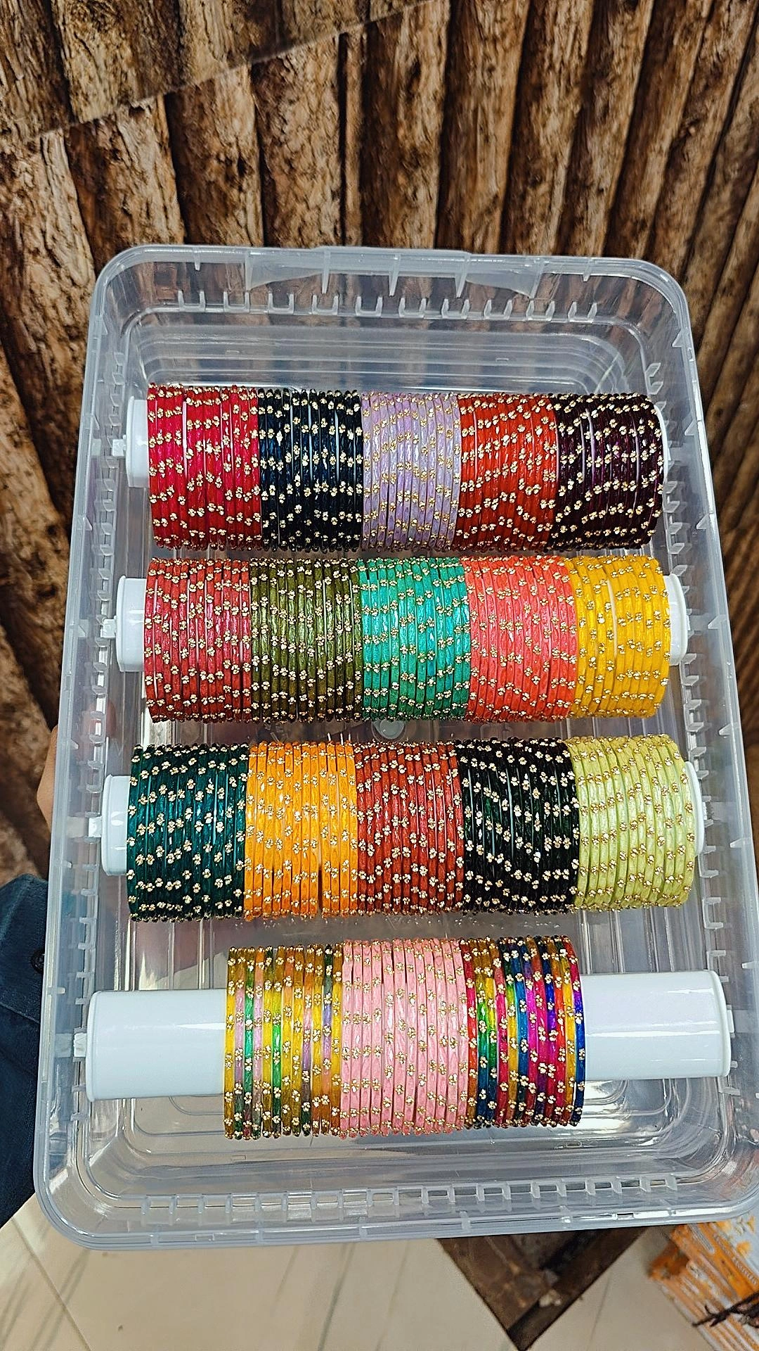 STONE DROP GLASS BANGLES