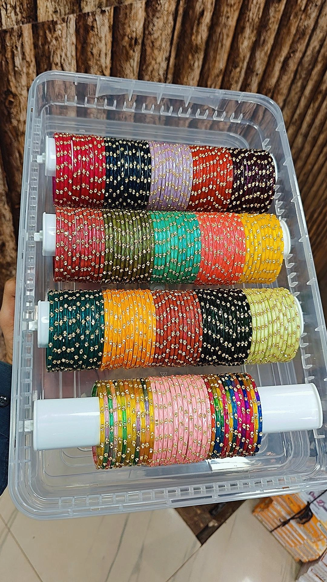 STONE DROP GLASS BANGLES