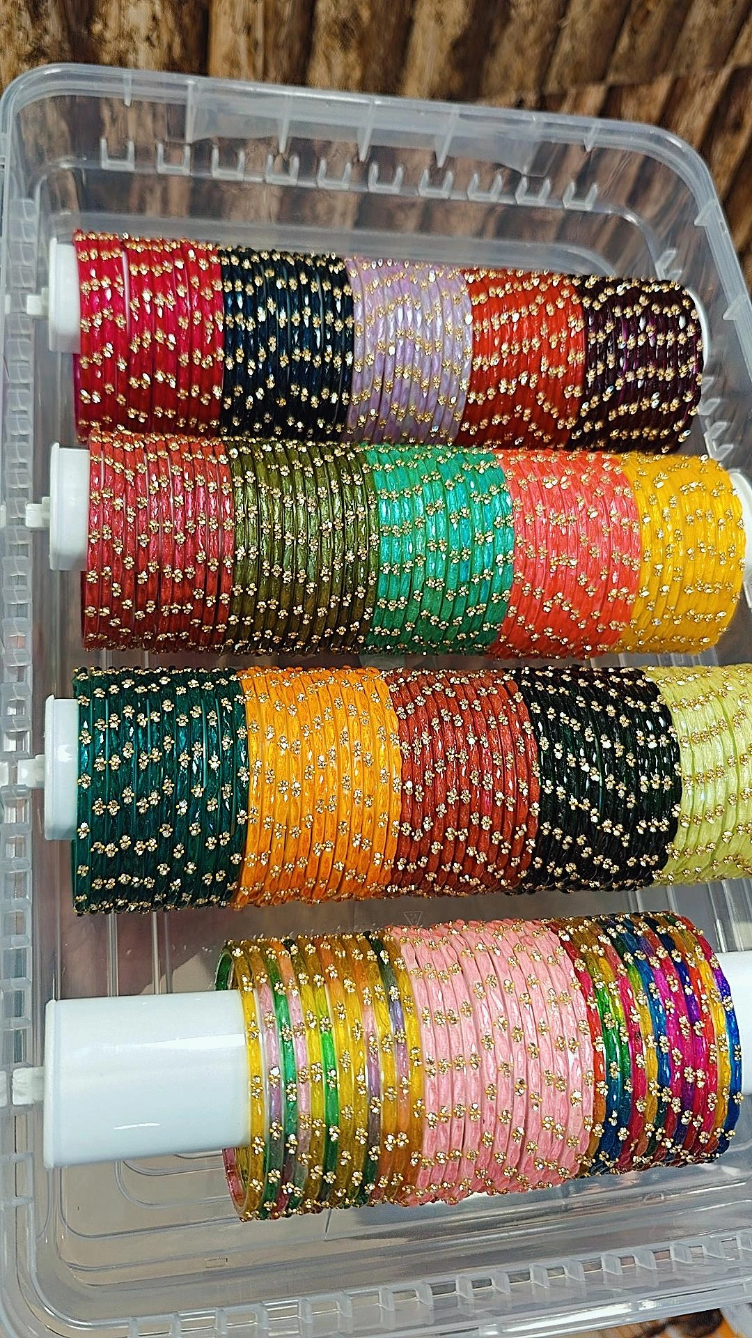 STONE DROP GLASS BANGLES