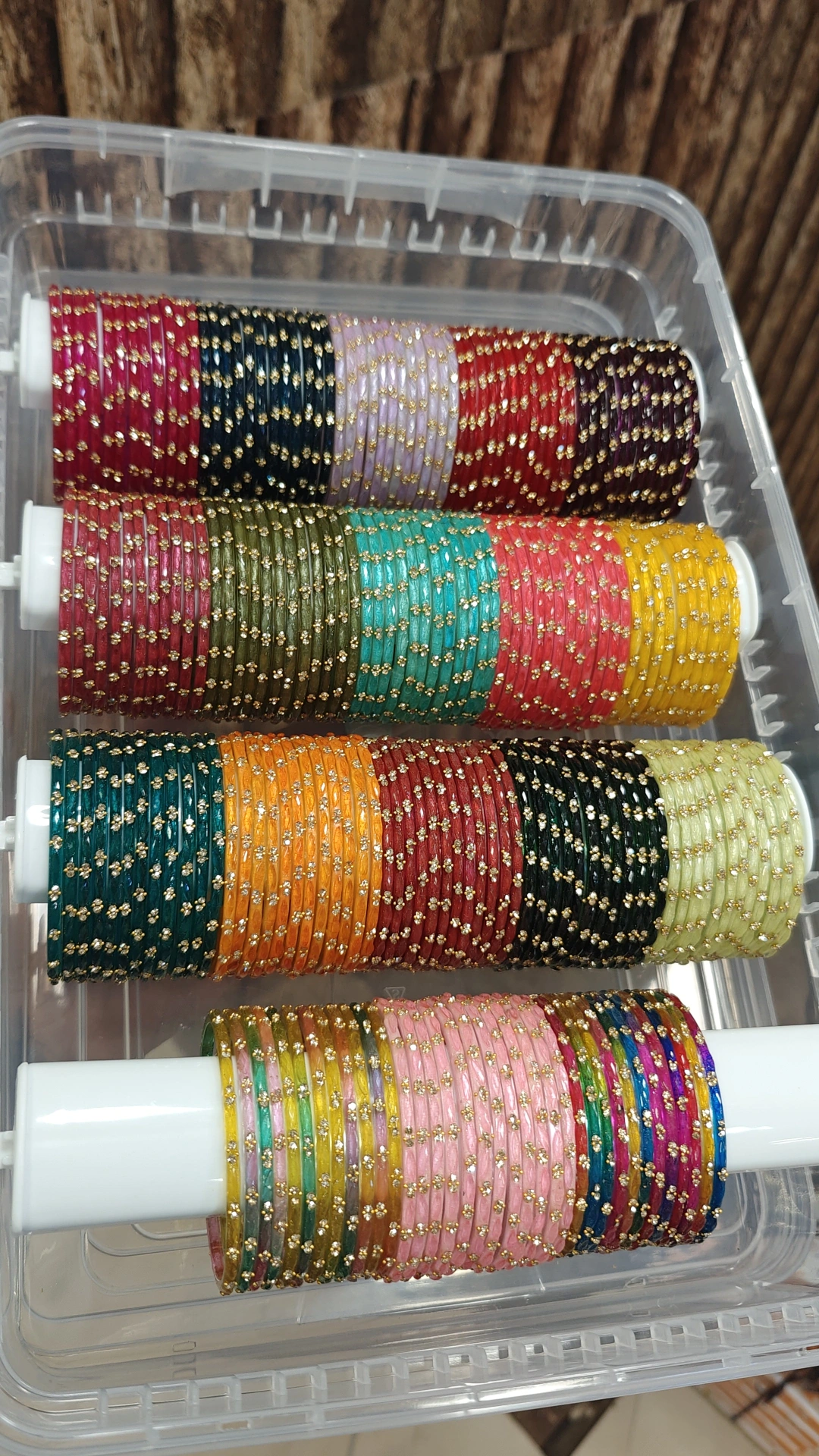 STONE DROP GLASS BANGLES