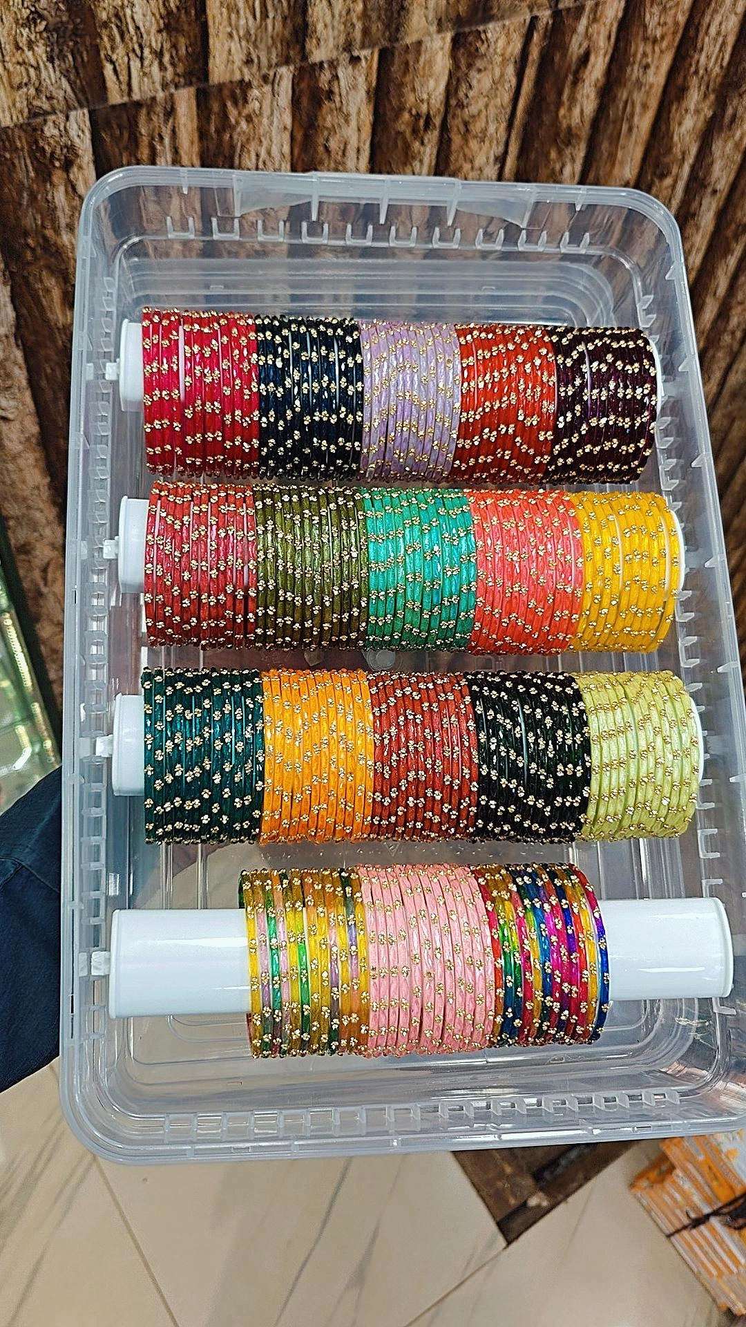 STONE DROP GLASS BANGLES