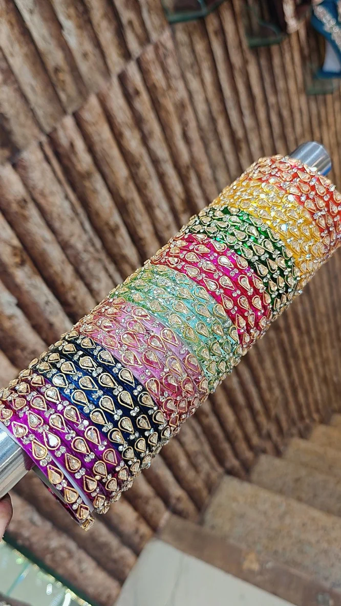 Kps Bangles KUNDAN GLASS BANGLES - Bangles King